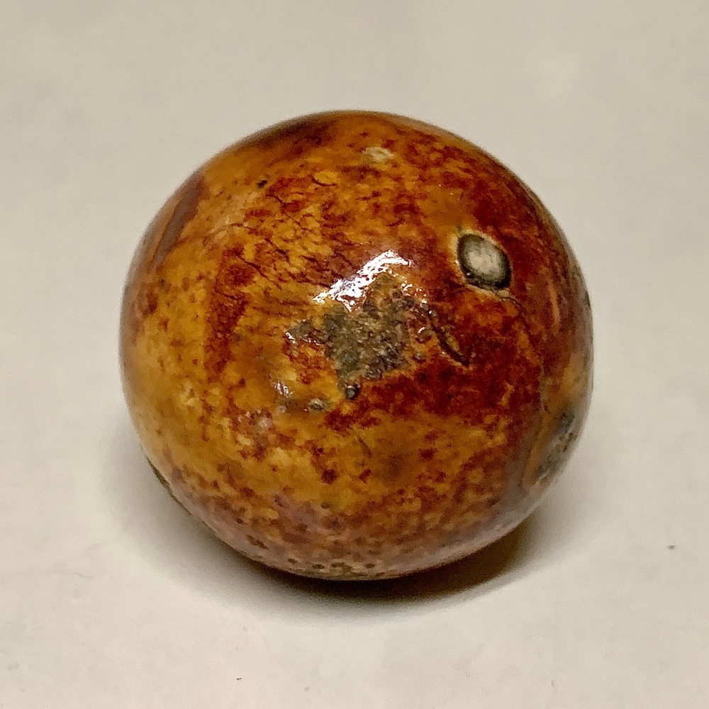19th Century German Antique Large 1.25” Bennington Clay Boulder Marble